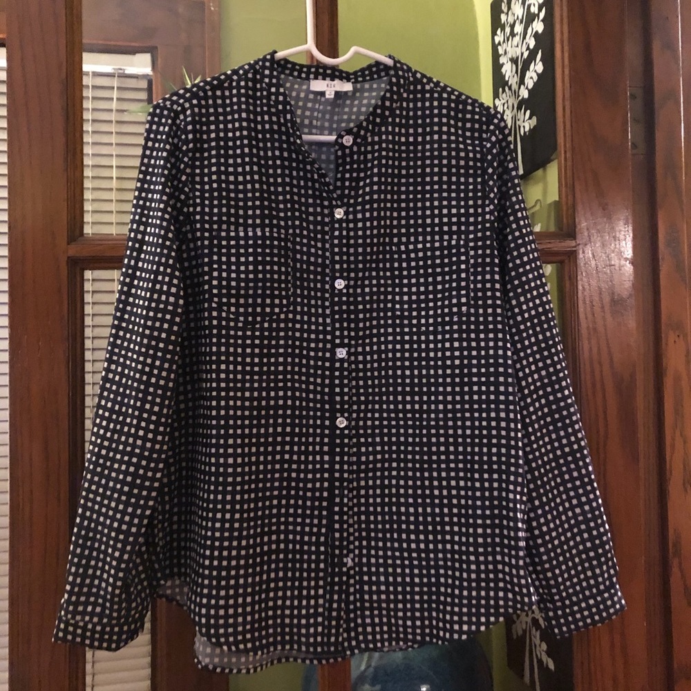 Navy blue checkered tunic | Small